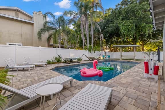 Hot Tub ~ Sportscourt ~ Game Room ~ 5 min to Beach! - Image 1