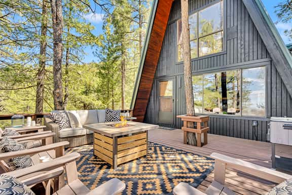 Green Roof A-Frame: Endless Views | Modern Cabin - Image 1