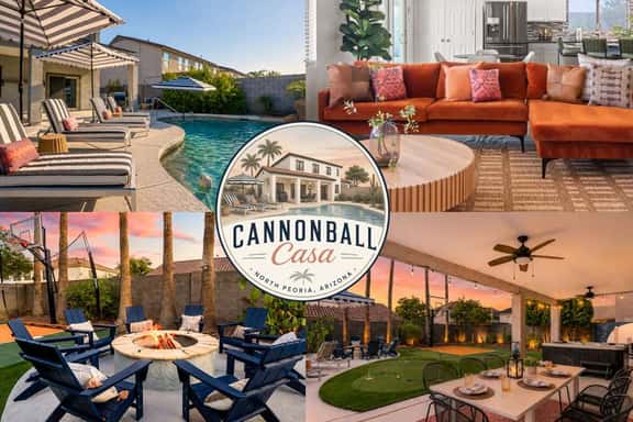 Cannonball Casa | Water Slide, Hoops & Game Room - Image 1