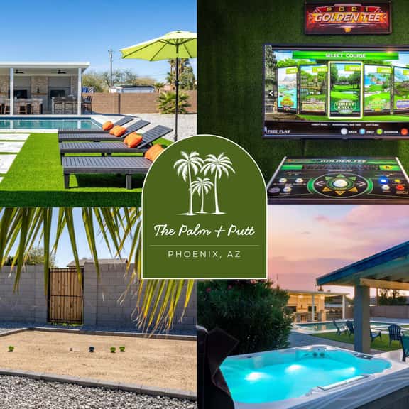 The Palm & Putt: Heated Pool | Golden Tee | Bocce - Image 1