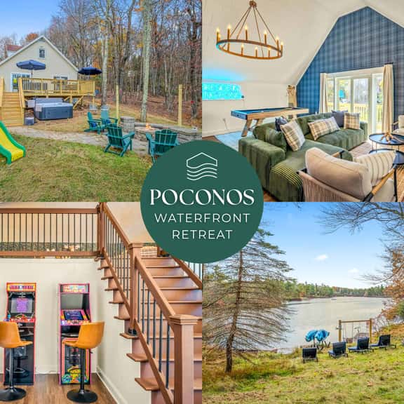 Poconos Waterfront Retreat • Kayaks • Hot Tub - Image 1