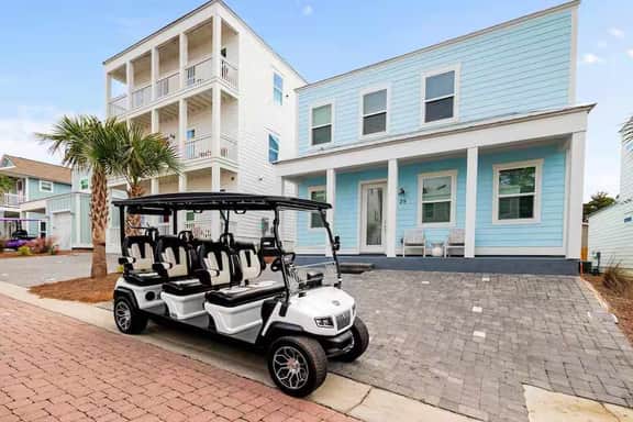 30A • Walk to Beach • 6 Seater Golf Cart