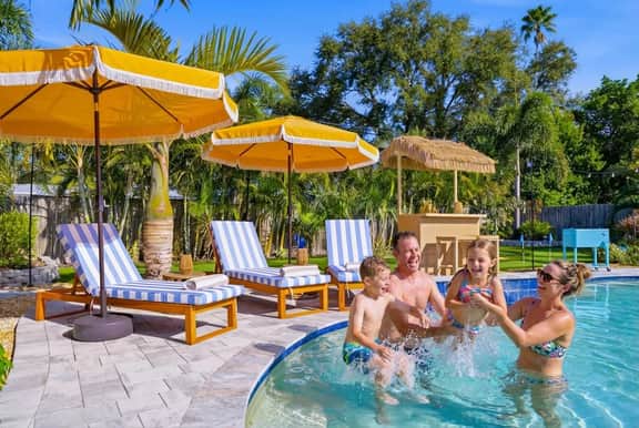 Resort Style Backyard  Pool  Hot Tub  Movie Room