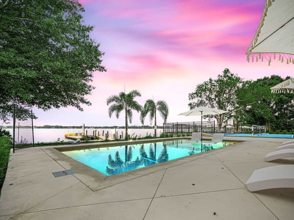 Luxe Lakefront w/ Pool, Pickleball, & Private Dock