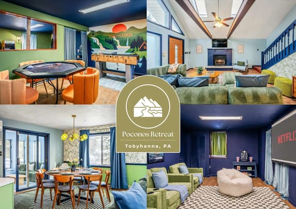 Poconos Retreat: Theater, Hot Tub, Sauna, Games