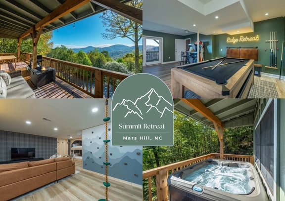 Min to Hatley: Mountain Views, Hot Tub, Game Room!