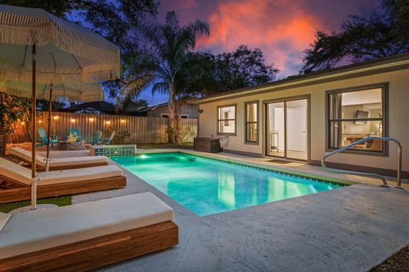1 Mile to Beach • Private Pool Oasis •Volleyball