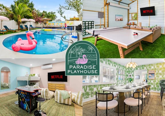 4 Br Oasis~Pool~Tiki Hut~Hot Tub~Ping Pong~Arcade