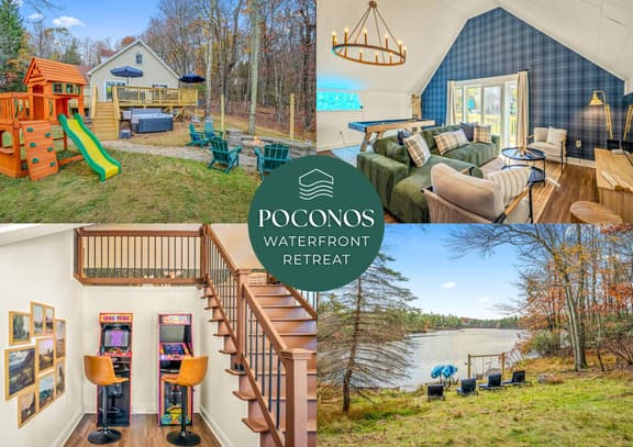 Poconos Waterfront Retreat • Kayaks • Hot Tub