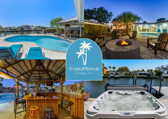 Sleeps 8! Tiki Bar~Pool~Hot Tub~Fire Pit