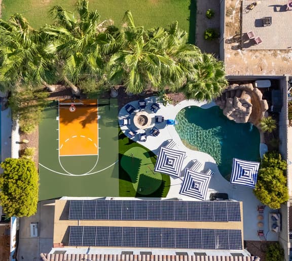 Water Slide & Pool • Basketball Court • Sleeps 16