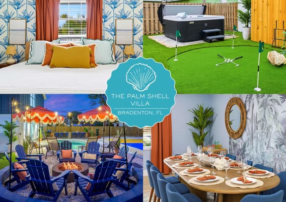 Palm Shell Villa - Pool - Pickleball - Hot Tub