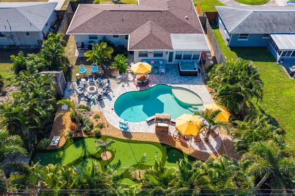 Resort Style Backyard  Pool  Hot Tub  Movie Room