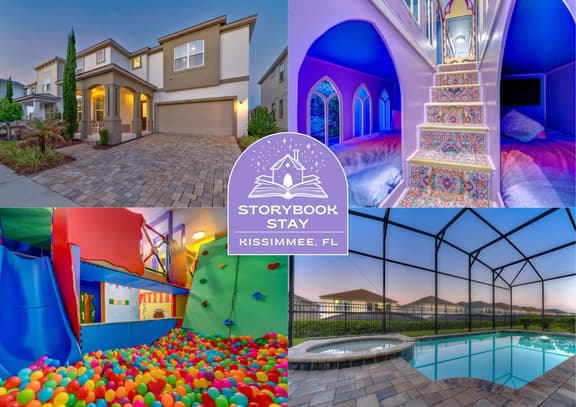 6 mins to Disney • Game/Themed Rooms • Pool